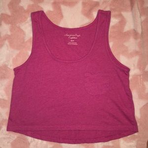 Women’s pink American Eagle cropped tank top